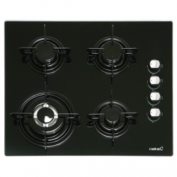 CATA | Hob | CI 631 A/A 08041412 | Gas on glass | Number of burners/cooking zones 4 | Rotary knobs | Black