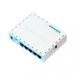 Mikrotik Wired Ethernet Router (No Wifi) RB750Gr3, hEX, Dual Core 880MHz CPU, 256MB RAM, 16 MB (MicroSD), 5xGigabit LAN, USB, PCB and Voltage temperature monitor, Beeper, IP20, Plastic Case, RouterOS L4 | Ethernet Router hEX | RB750Gr3 | No Wi-Fi | Ethern