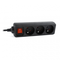 EnerGenie EG-PSU3F-01 UPS power strip, 3 FR sockets, 10 A, C14 plug, 0.6 m cable, black | EnerGenie