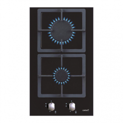 CATA | Hob | SCI 3002 BK | Gas on glass | Number of burners/cooking zones 2 | Rotary knobs | Black