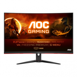 AOC | Curved Gaming Monitor | C32G2ZE | 31.5 " | VA | FHD | 16:9 | 240 Hz | 1 ms | 1920 x 1080 | 300 cd/m² | Headphone out (3.5mm) | HDMI ports quantity 2 | Black | Warranty 36 month(s)