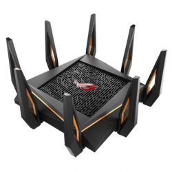 GT-AX11000 Tri-band WiFi Gaming Router | ROG Rapture | 802.11ax | 4804+1148 Mbit/s | 10/100/1000 Mbit/s | Ethernet LAN (RJ-45) ports 4 | Mesh Support Yes | MU-MiMO No | No mobile broadband | Antenna type 8xExternal | 2 x USB 3.1 Gen 1