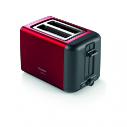 Bosch | DesignLine Toaster | TAT3P424 | Power 970 W | Number of slots 2 | Housing material Stainless steel | Red