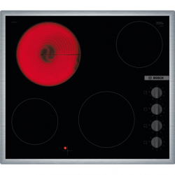 Bosch | Hob | PKE645CA2E | Vitroceramic | Number of burners/cooking zones 4 | Rotary knobs | Black