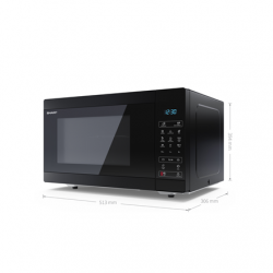 Sharp | Microwave Oven with Grill | YC-MG81E-B | Free standing | 28 L | 900 W | Grill | Black